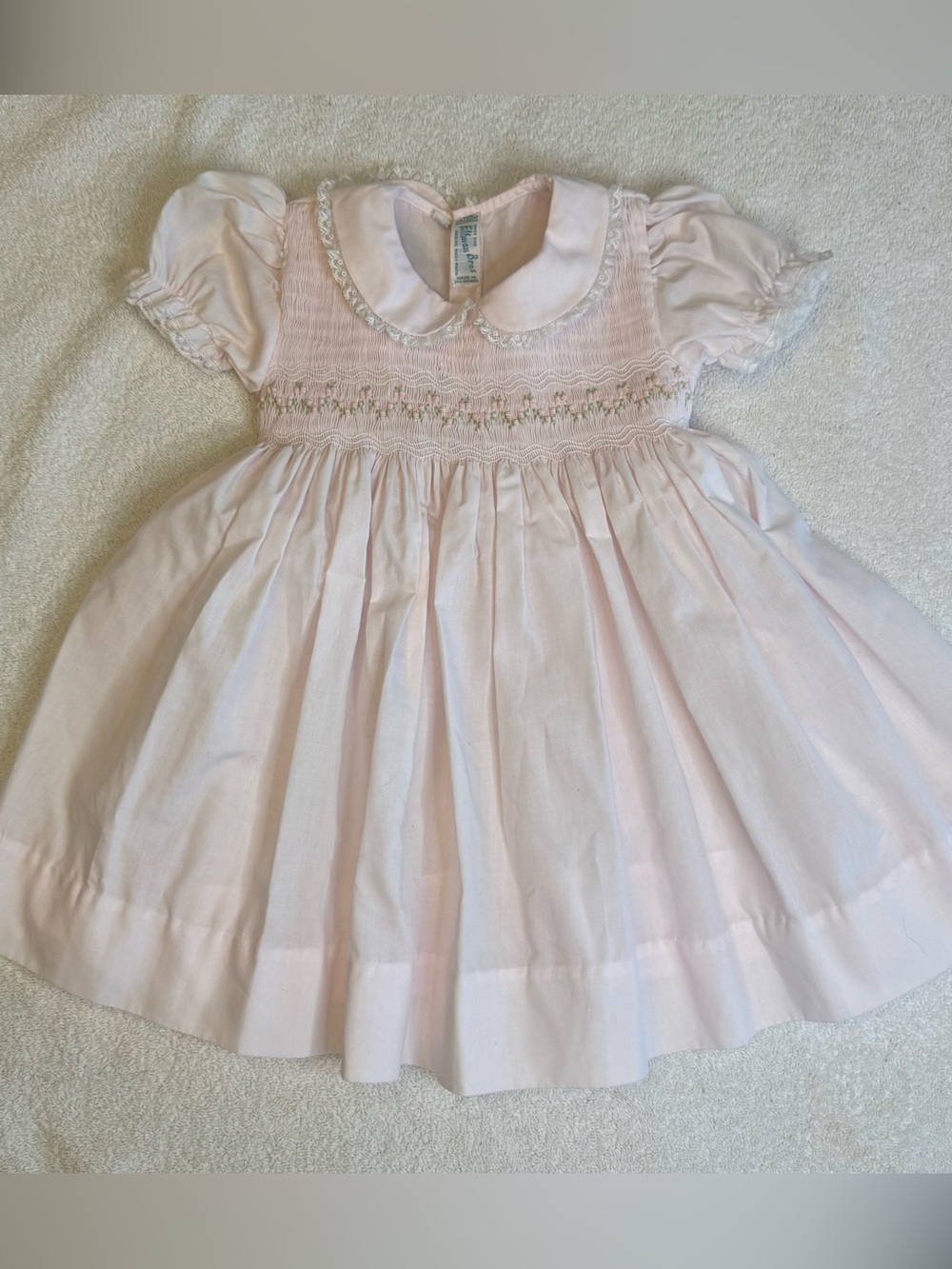 Feltman Brothers Vintage Pink Smocked Heirloom Dress 24 Months Portrait Lace
